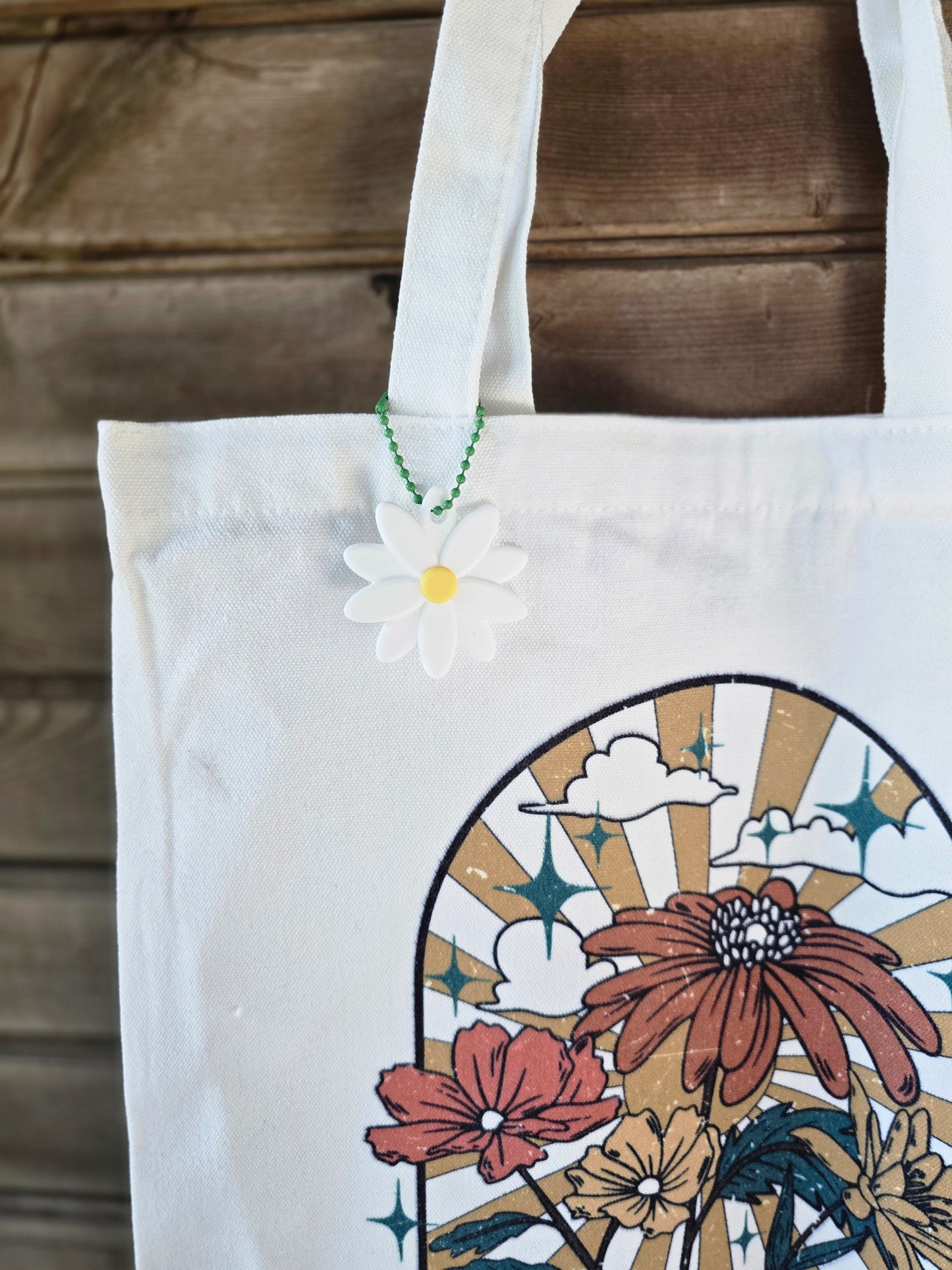 'Grow Your Own Way' Tote with Daisy Keychain